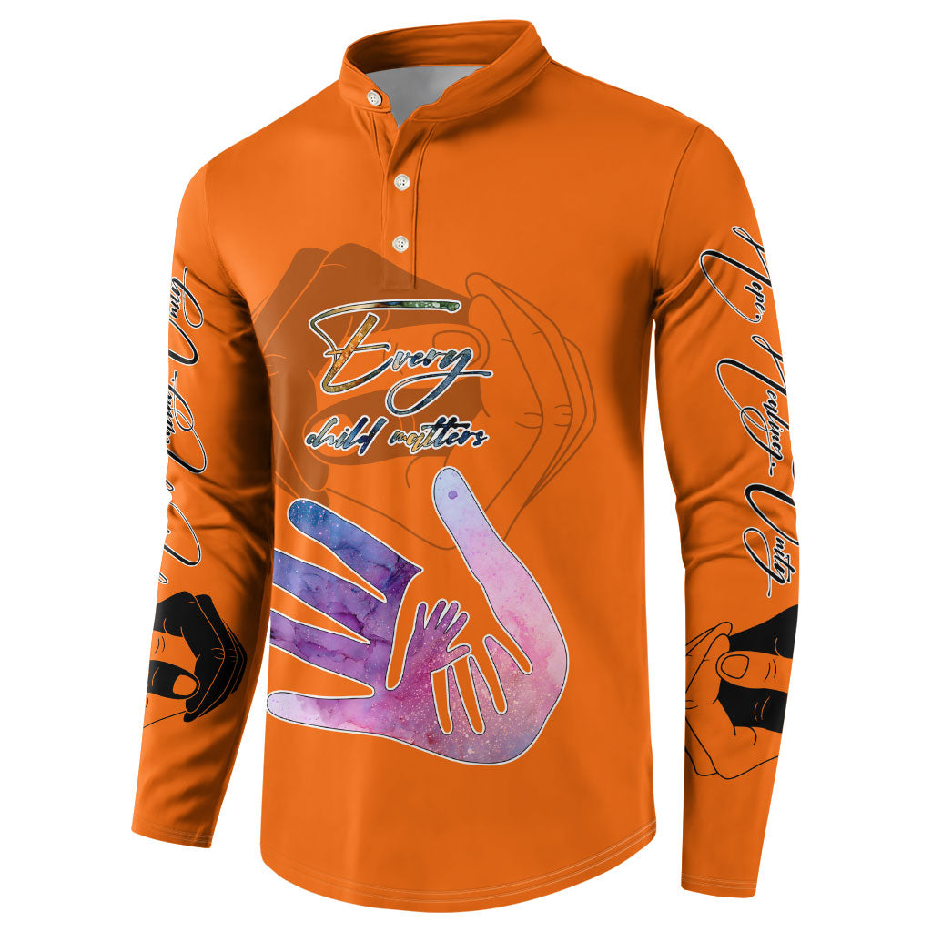 Personalized Orange Shirt Day Button Sweatshirt Watercolor Handprint Butterfly