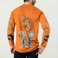 Personalized Orange Shirt Day Button Sweatshirt Watercolor Handprint Butterfly