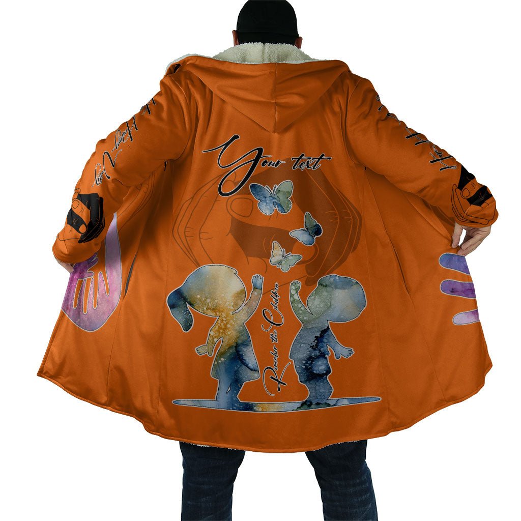 Personalized Orange Shirt Day Cloak Watercolor Handprint Butterfly
