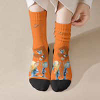 Personalized Orange Shirt Day Crew Socks Watercolor Handprint Butterfly