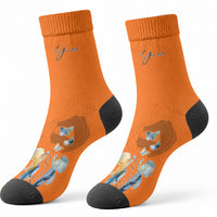 Personalized Orange Shirt Day Crew Socks Watercolor Handprint Butterfly