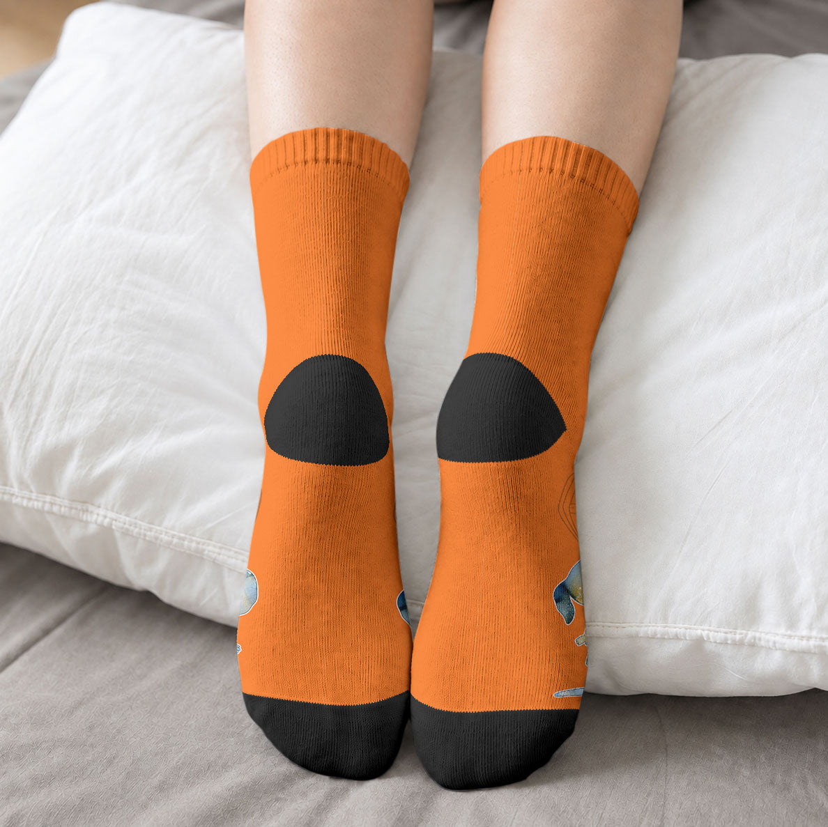 Personalized Orange Shirt Day Crew Socks Watercolor Handprint Butterfly