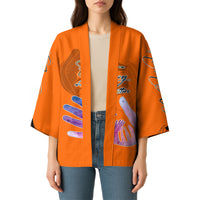 Personalized Orange Shirt Day Kimono Watercolor Handprint Butterfly