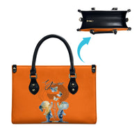 Personalized Orange Shirt Day Leather Bag Watercolor Handprint Butterfly