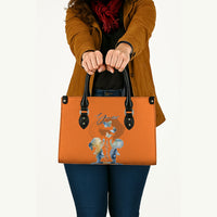 Personalized Orange Shirt Day Leather Bag Watercolor Handprint Butterfly