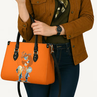 Personalized Orange Shirt Day Leather Bag Watercolor Handprint Butterfly