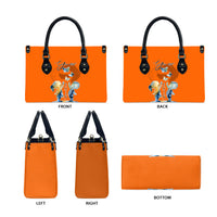 Personalized Orange Shirt Day Leather Bag Watercolor Handprint Butterfly
