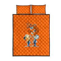 Personalized Orange Shirt Day Quilt Bed Set Watercolor Handprint Butterfly