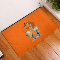 Personalized Orange Shirt Day Rubber Doormat Watercolor Handprint Butterfly