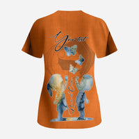 Personalized Orange Shirt Day Scrub Top Watercolor Handprint Butterfly