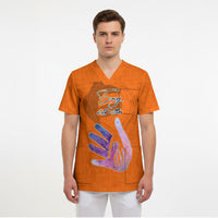 Personalized Orange Shirt Day Scrub Top Watercolor Handprint Butterfly