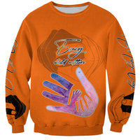 Personalized Orange Shirt Day Sweatshirt Watercolor Handprint Butterfly