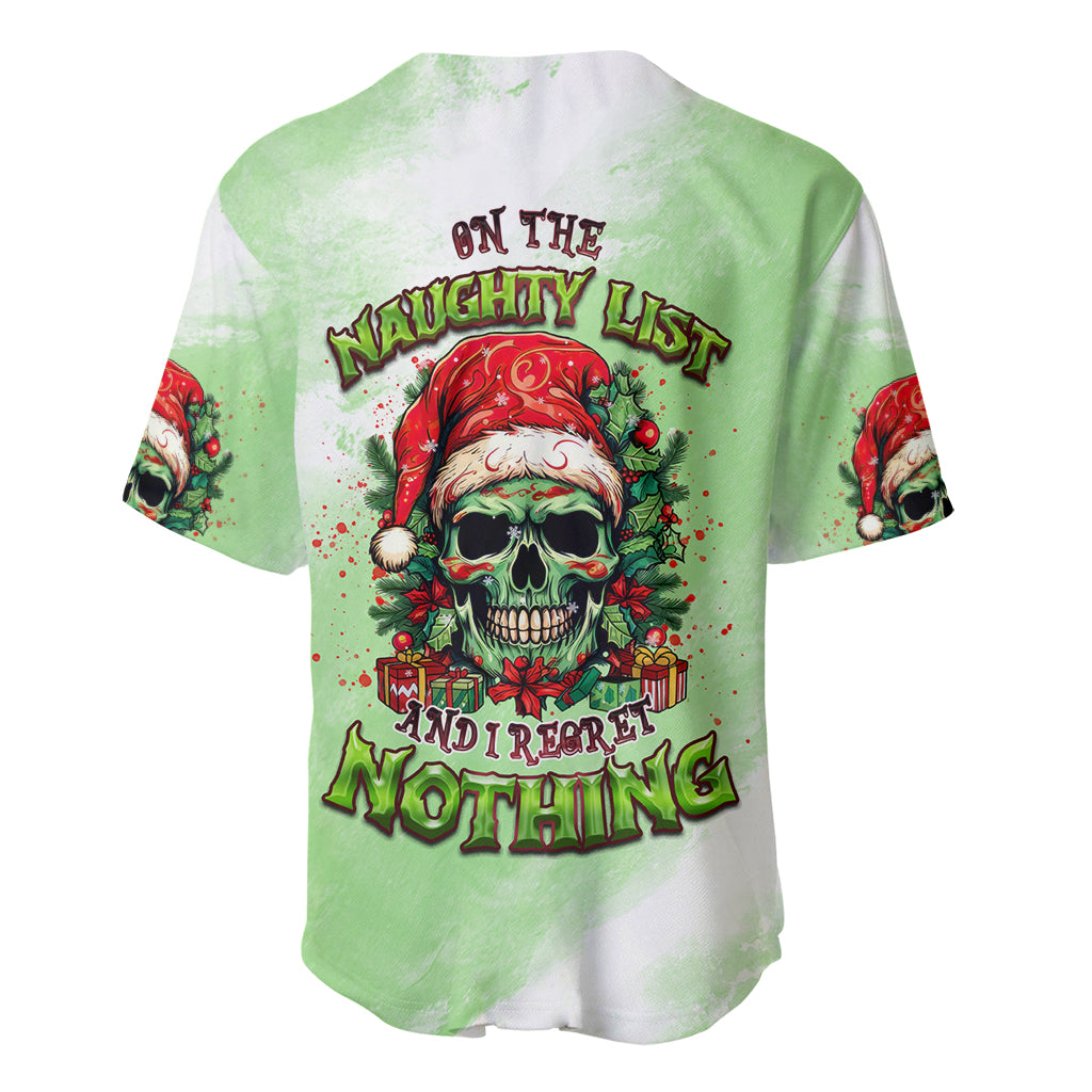 On The Naughty List Skull Christmas Baseball Jersey - Wonder Print Shop