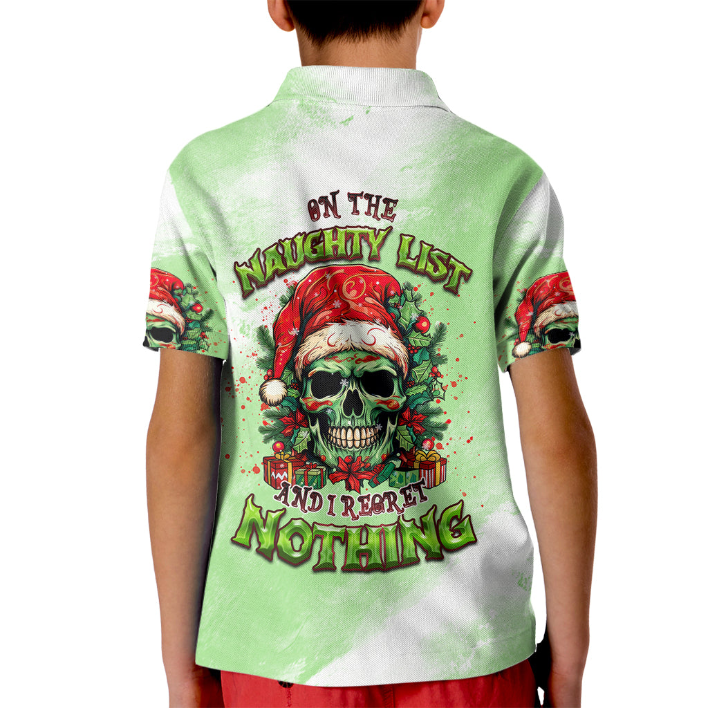 On The Naughty List Skull Christmas Kid Polo Shirt - Wonder Print Shop