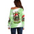 On The Naughty List Skull Christmas Off Shoulder Sweater - Wonder Print Shop