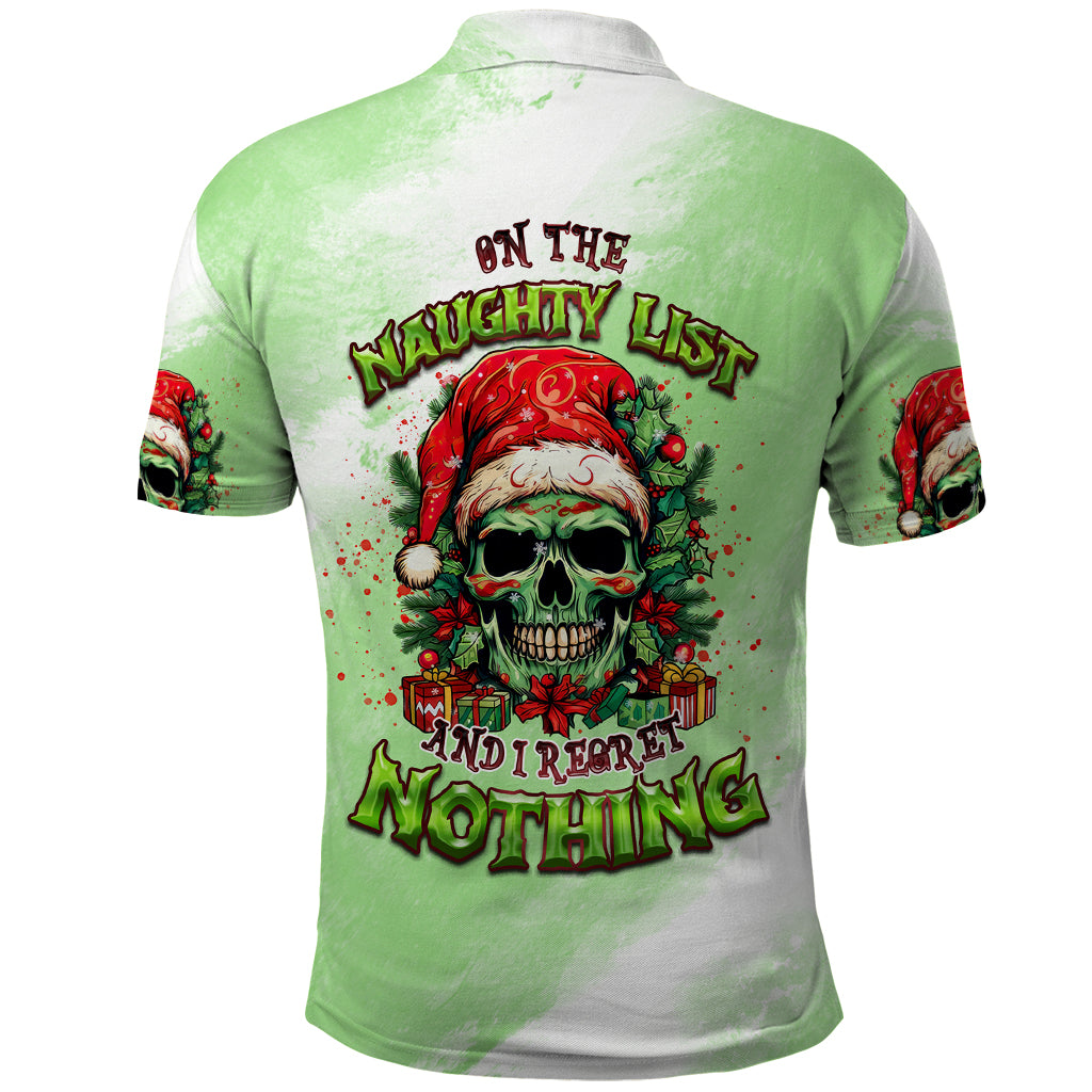 On The Naughty List Skull Christmas Polo Shirt - Wonder Print Shop