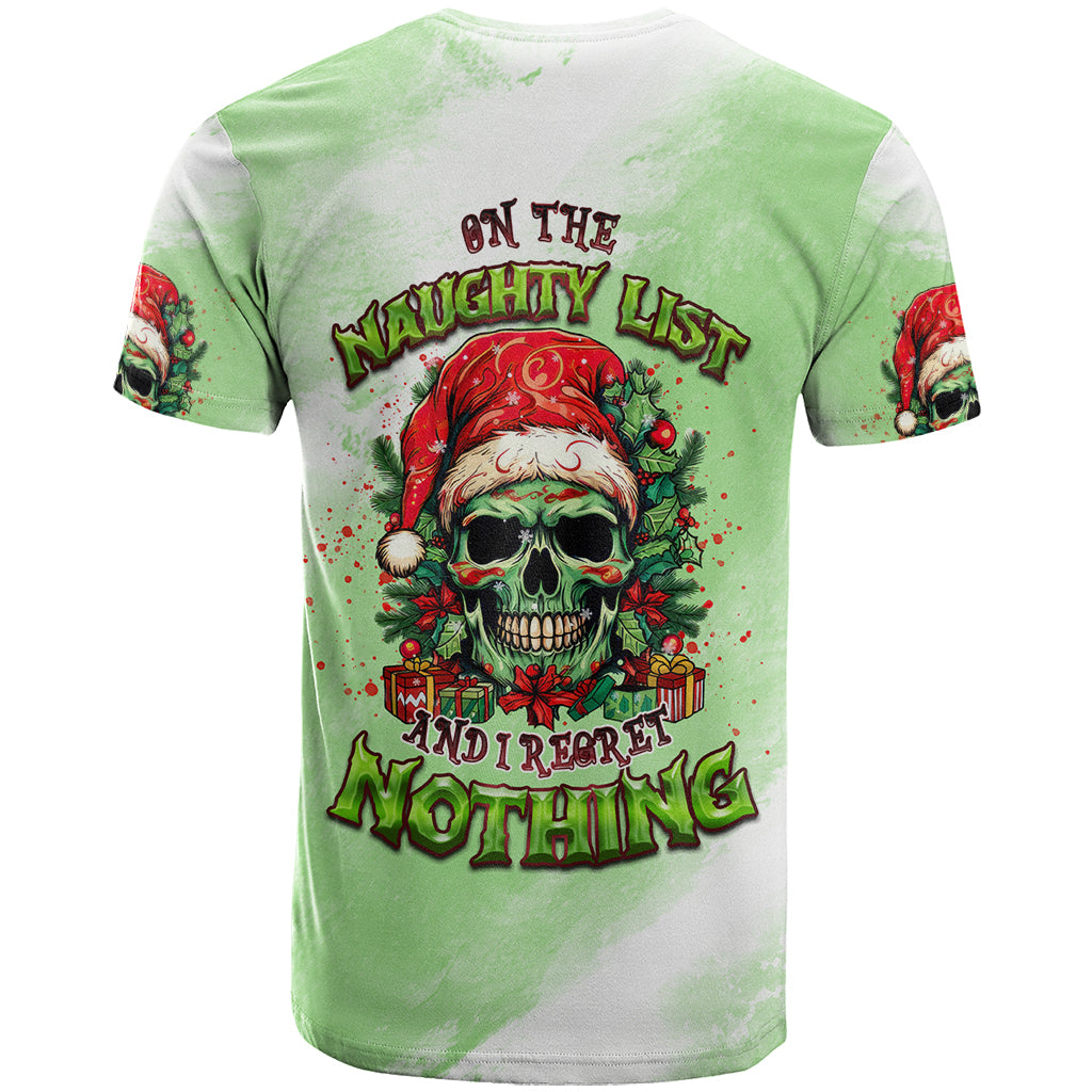 On The Naughty List Skull Christmas T Shirt - Wonder Print Shop