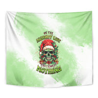 Green Christmas tapestry with skull Santa design and 'Nothing' lettering