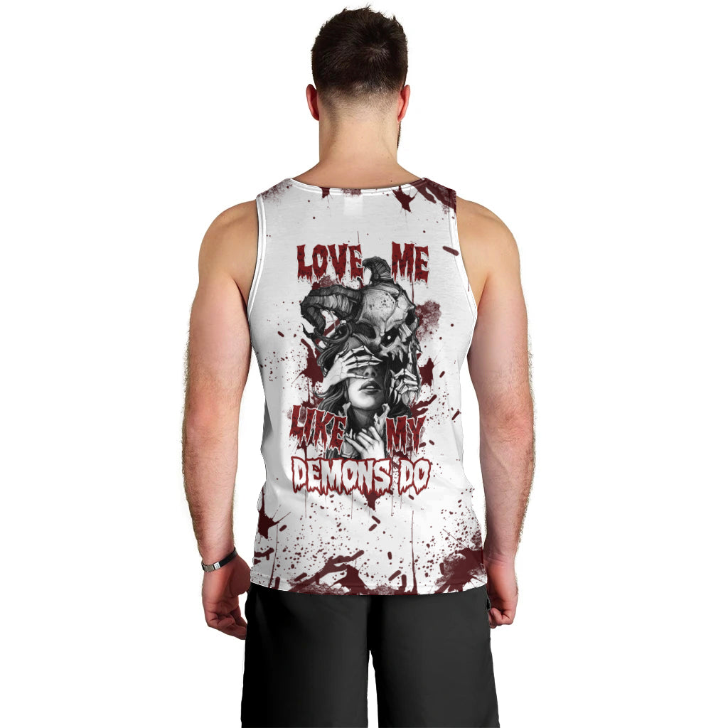 Love Me Like My Demons Do Skull Men Tank Top - Wonder Print Shop