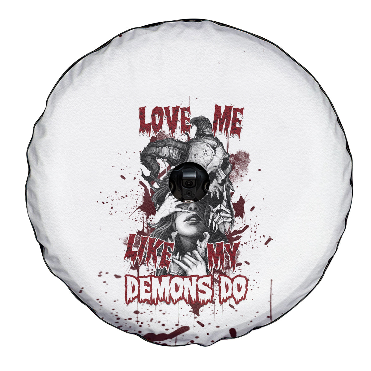 Love Me Like My Demons Do Skull Spare Tire Cover - Wonder Print Shop