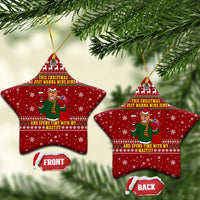 Spend Time With My Mastiff Christmas Ceramic Ornament Xmas Holiday Patterns - Wonder Print Shop