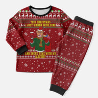 Spend Time With My Mastiff Christmas Pajama Set Xmas Holiday Patterns - Wonder Print Shop