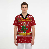 Spend Time With My Mastiff Christmas Scrub Top Xmas Holiday Patterns - Wonder Print Shop