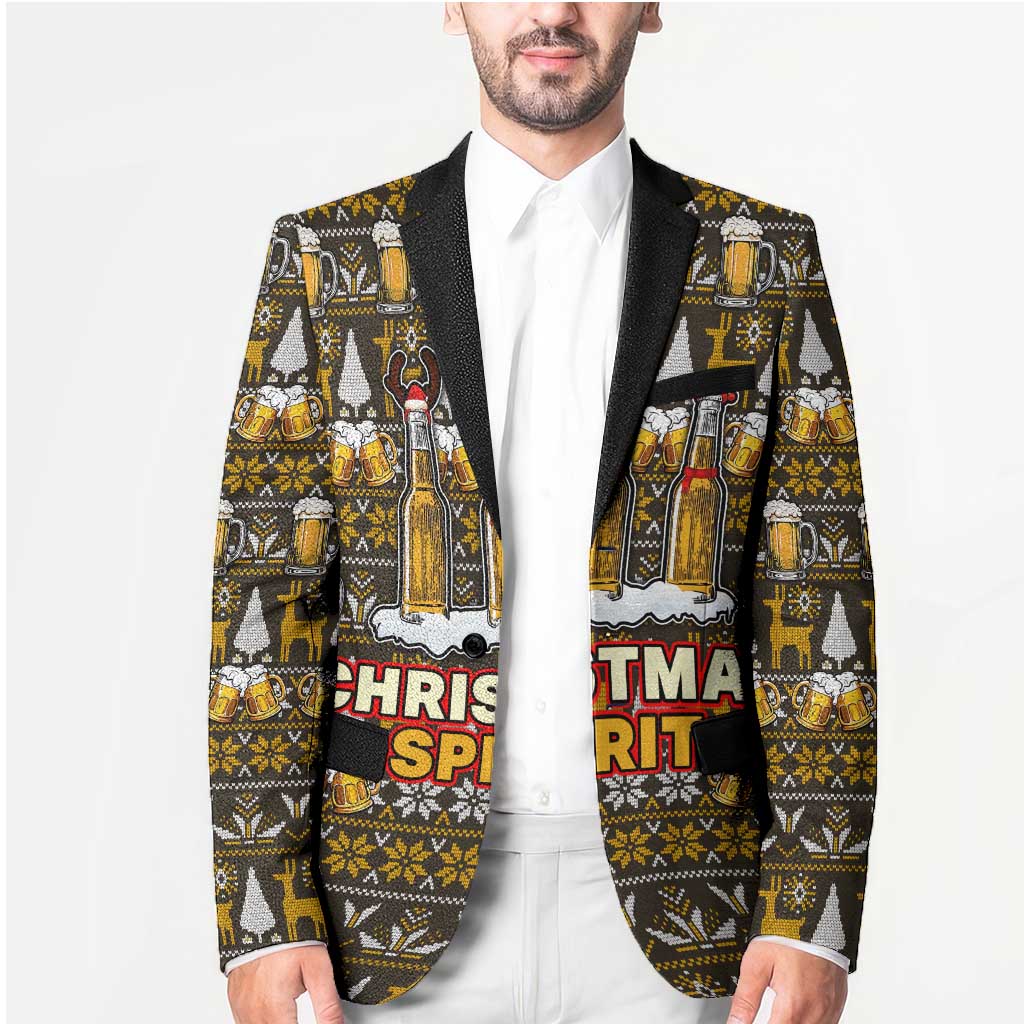 Spirit Beer Christmas Blazer Xmas Holiday Patterns - Wonder Print Shop