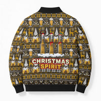 Spirit Beer Christmas Bomber Puffer Jacket Xmas Holiday Patterns - Wonder Print Shop