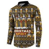 Spirit Beer Christmas Button Sweatshirt Xmas Holiday Patterns - Wonder Print Shop