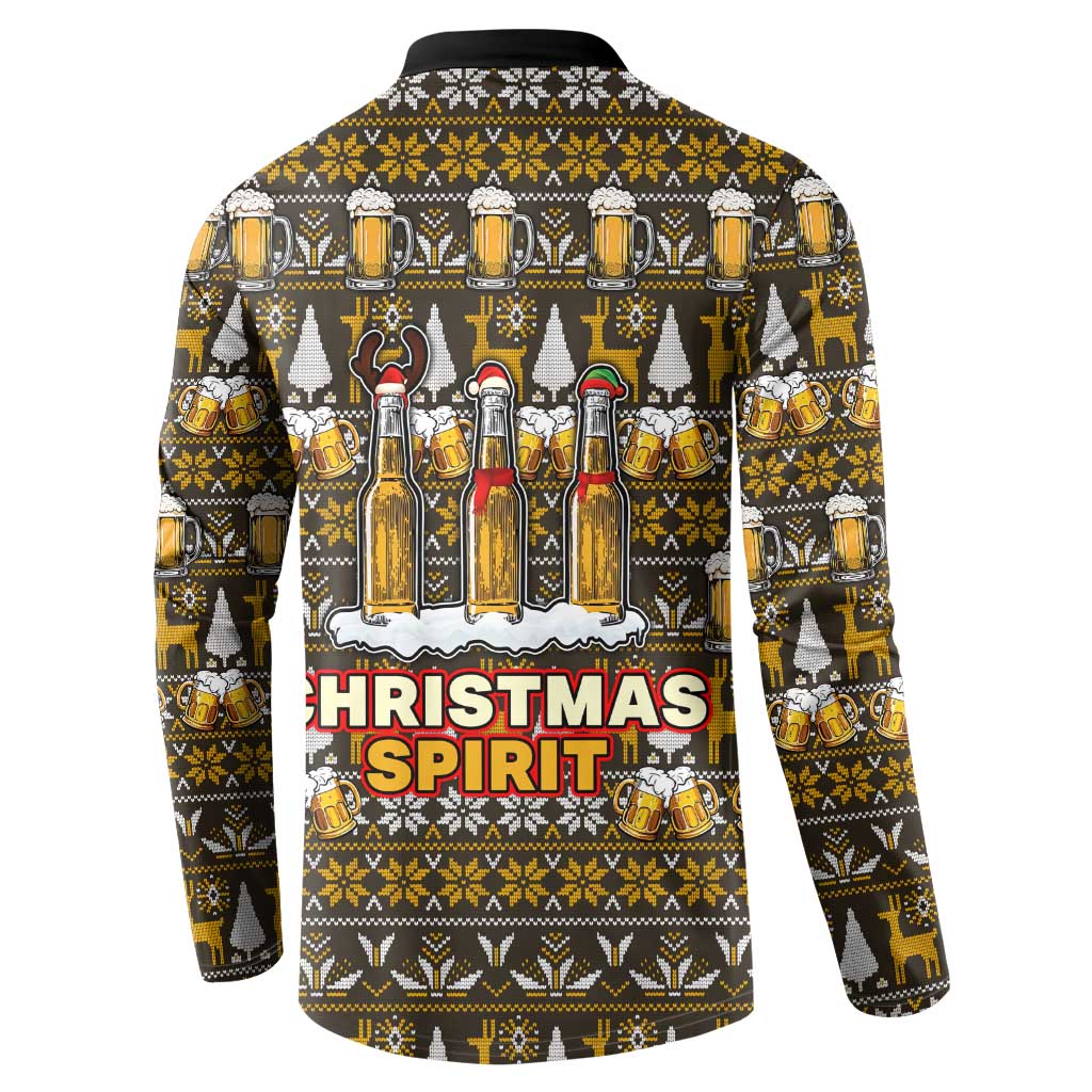 Spirit Beer Christmas Button Sweatshirt Xmas Holiday Patterns - Wonder Print Shop