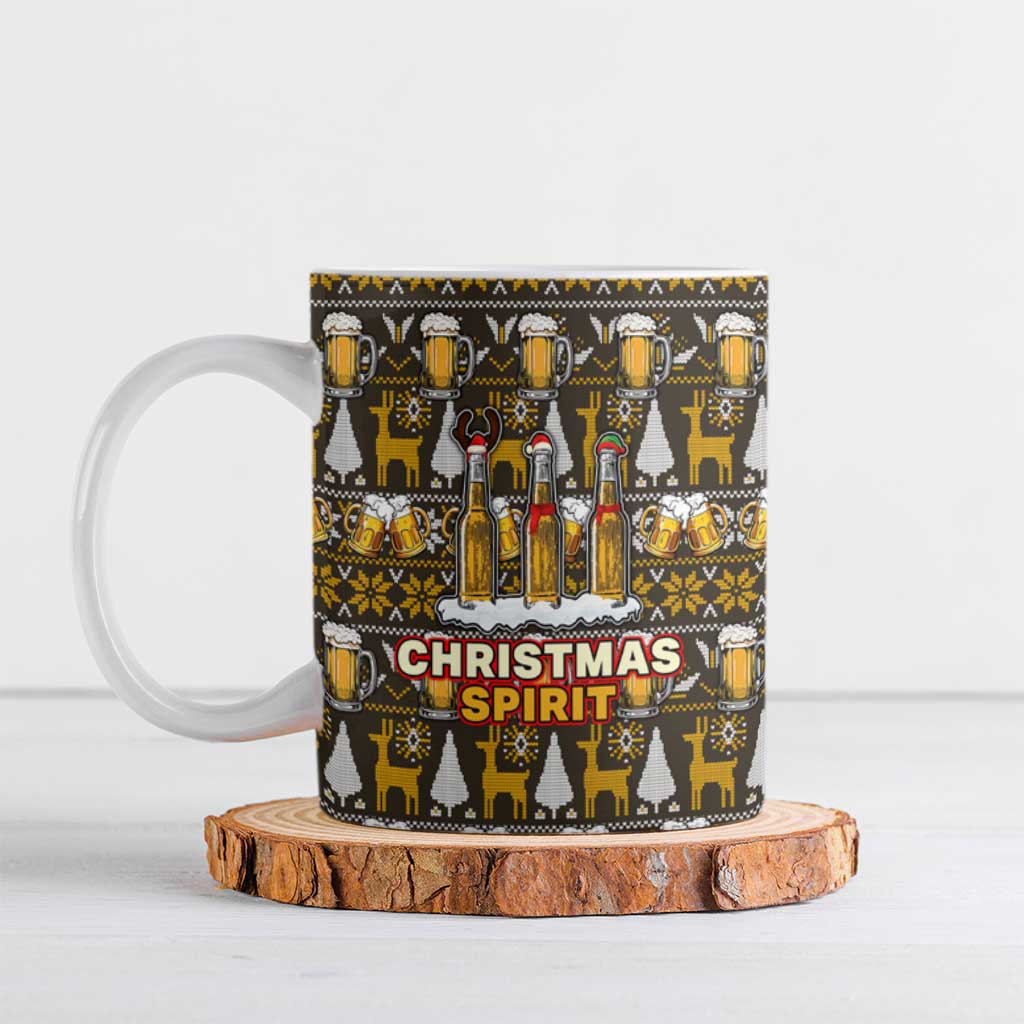 Spirit Beer Christmas Ceramic Mug Xmas Holiday Patterns - Wonder Print Shop