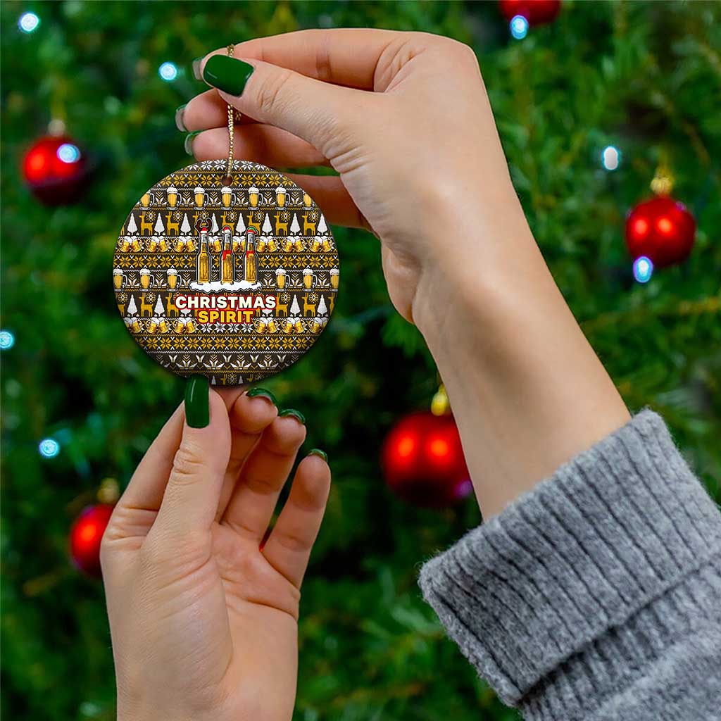 Spirit Beer Christmas Ceramic Ornament Xmas Holiday Patterns - Wonder Print Shop