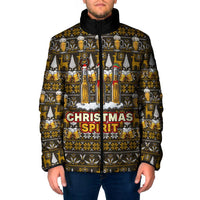 Spirit Beer Christmas Padded Jacket Xmas Holiday Patterns - Wonder Print Shop