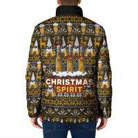 Spirit Beer Christmas Padded Jacket Xmas Holiday Patterns - Wonder Print Shop