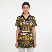 Spirit Beer Christmas Scrub Top Xmas Holiday Patterns - Wonder Print Shop
