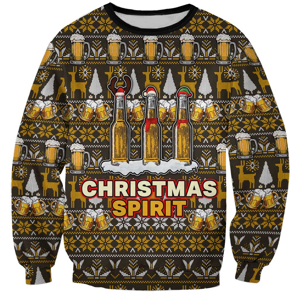 Spirit Beer Christmas Sweatshirt Xmas Holiday Patterns - Wonder Print Shop
