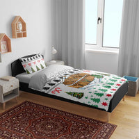 Jordan Christmas Bedding Set with Petra Monastery Snow Christmas Trees and Candy Cane Pattern - Wonder Print Shop