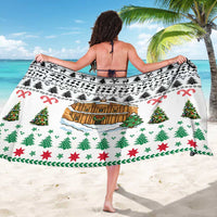 Jordan Christmas Sarong with Petra Monastery Snow Christmas Trees and Candy Cane Pattern - Wonder Print Shop