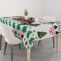 Jordan Christmas Tablecloth with Petra Monastery Snow Christmas Trees and Candy Cane Pattern - Wonder Print Shop