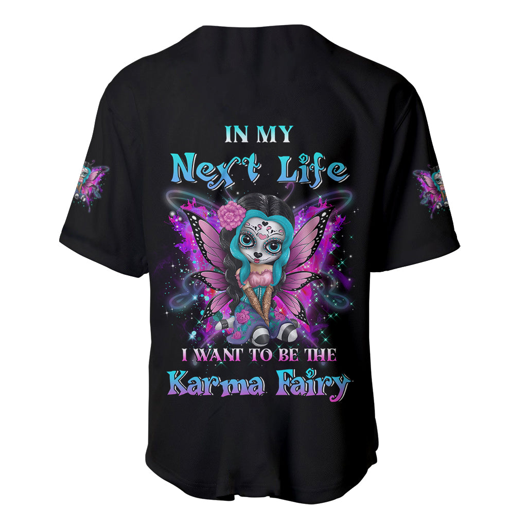 Karma Fairy Sugar Skull Baseball Jersey - Wonder Print Shop