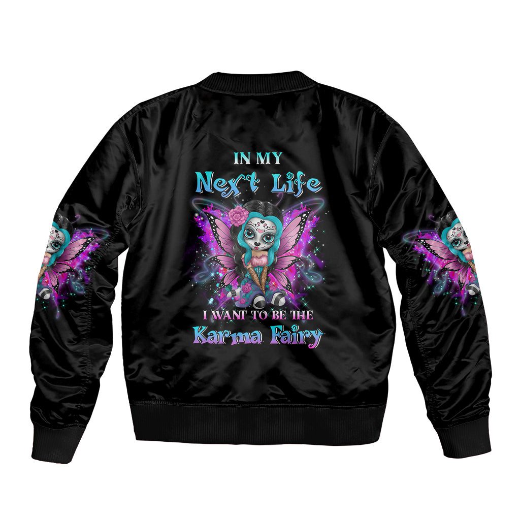 Karma Fairy Sugar Skull Bomber Jacket - Wonder Print Shop