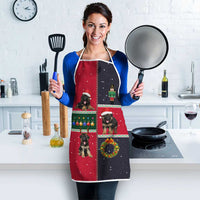German Shepherd Puppy Christmas Apron with Ornaments Wreath and Nutcracker Design - Wonder Print Shop