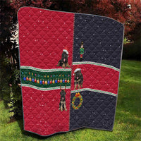 German Shepherd Puppy Christmas Quilt with Ornaments Wreath and Nutcracker Design - Wonder Print Shop