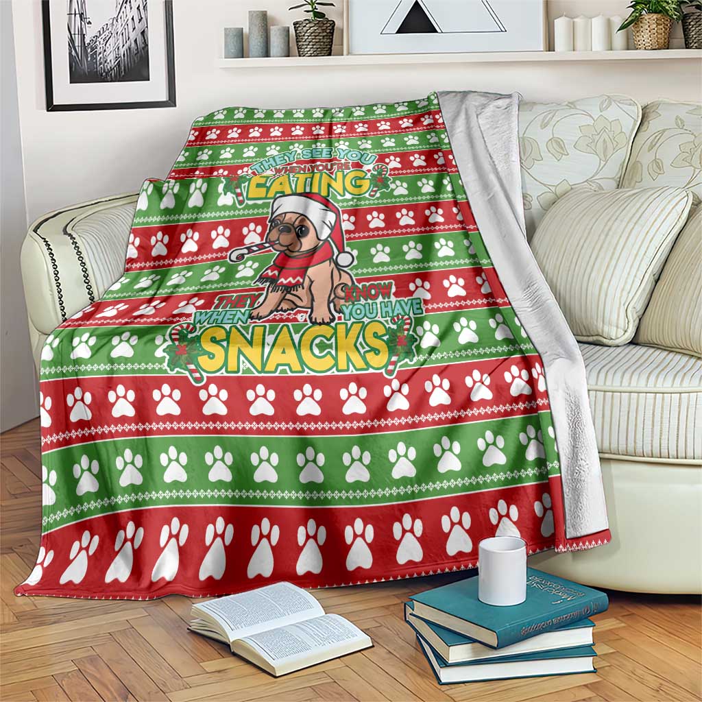 French Bulldog See You Eating Snacks Christmas Blanket Xmas Holiday Patterns - Wonder Print Shop