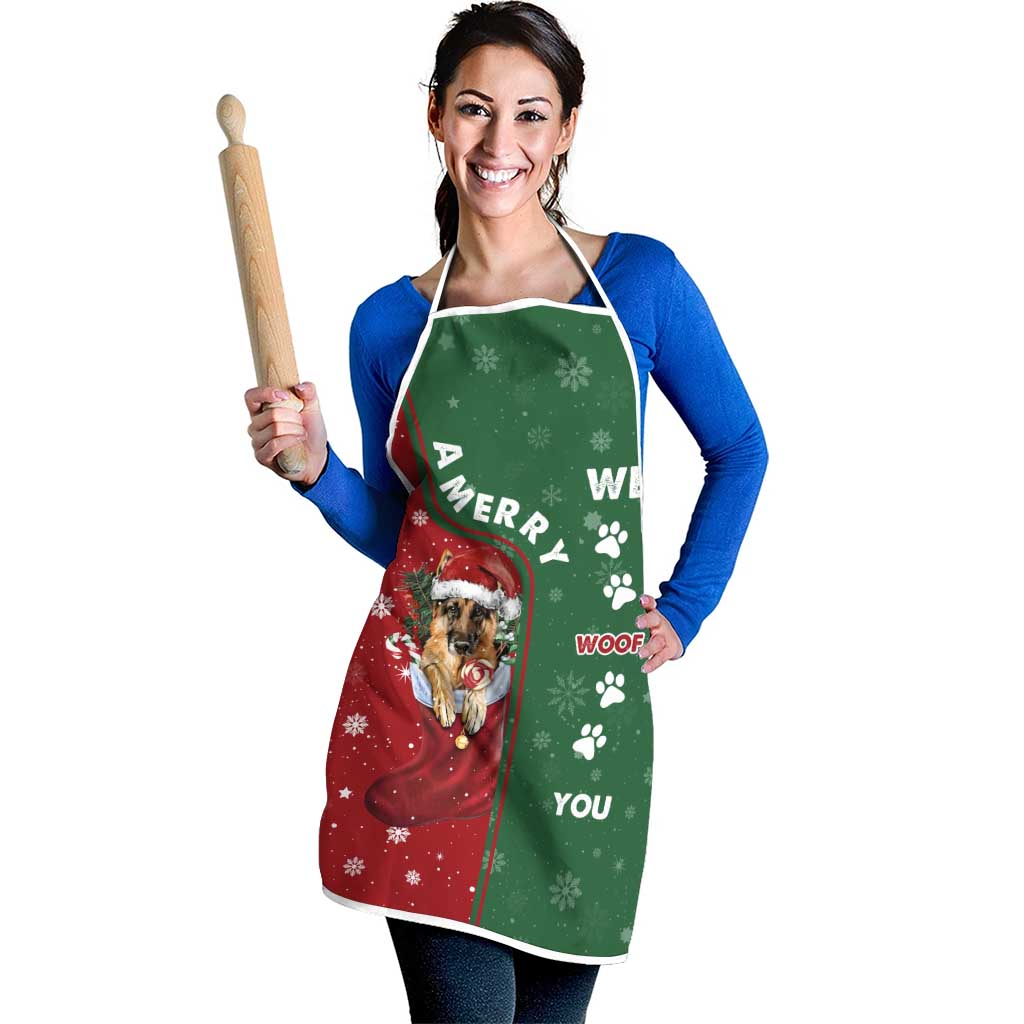 German Shepherd Merry Christmas Christmas Apron Xmas Holiday Patterns - Wonder Print Shop