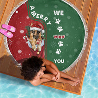 German Shepherd Merry Christmas Christmas Beach Blanket Xmas Holiday Patterns - Wonder Print Shop