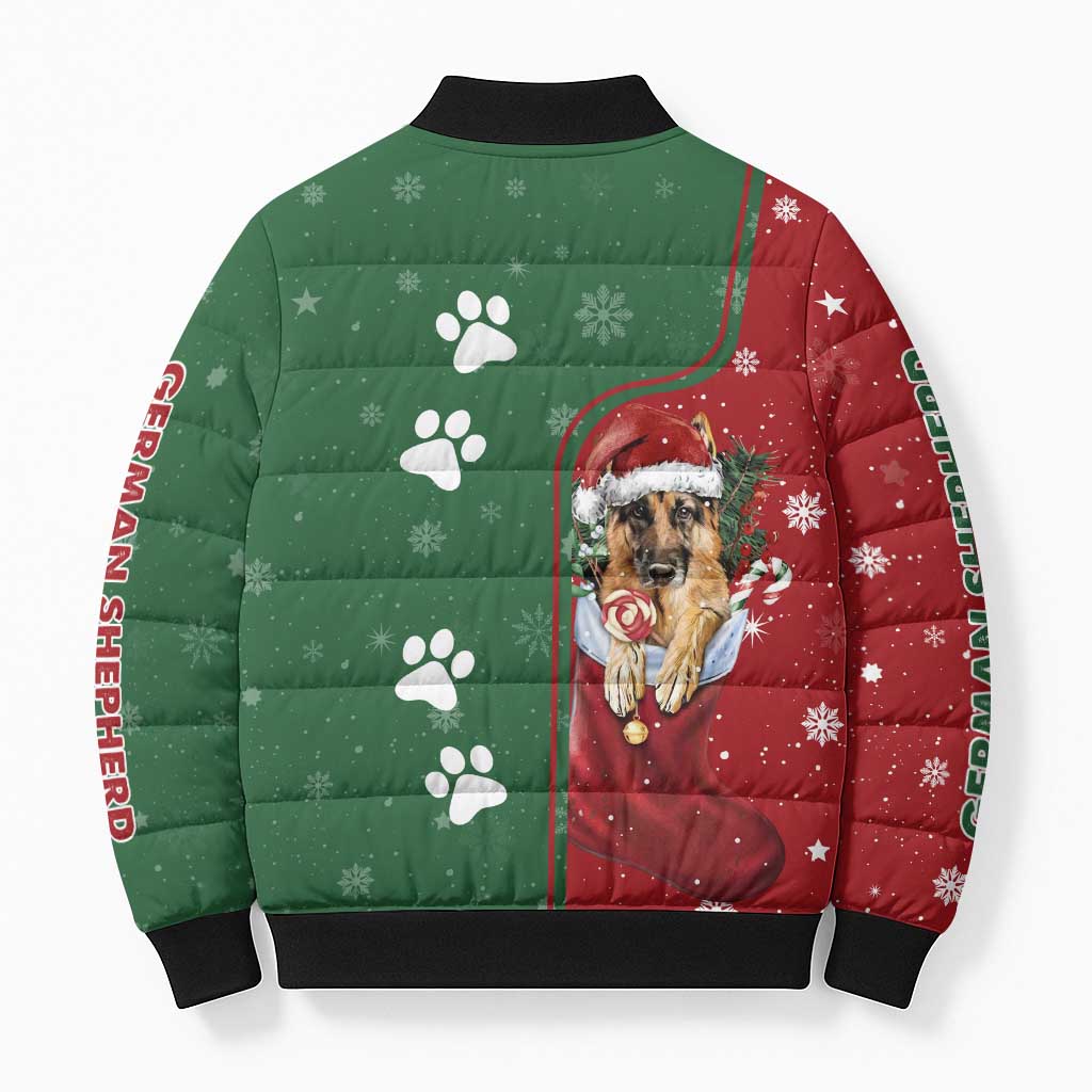 German Shepherd Merry Christmas Christmas Bomber Puffer Jacket Xmas Holiday Patterns - Wonder Print Shop