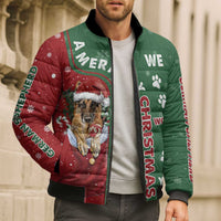 German Shepherd Merry Christmas Christmas Bomber Puffer Jacket Xmas Holiday Patterns - Wonder Print Shop