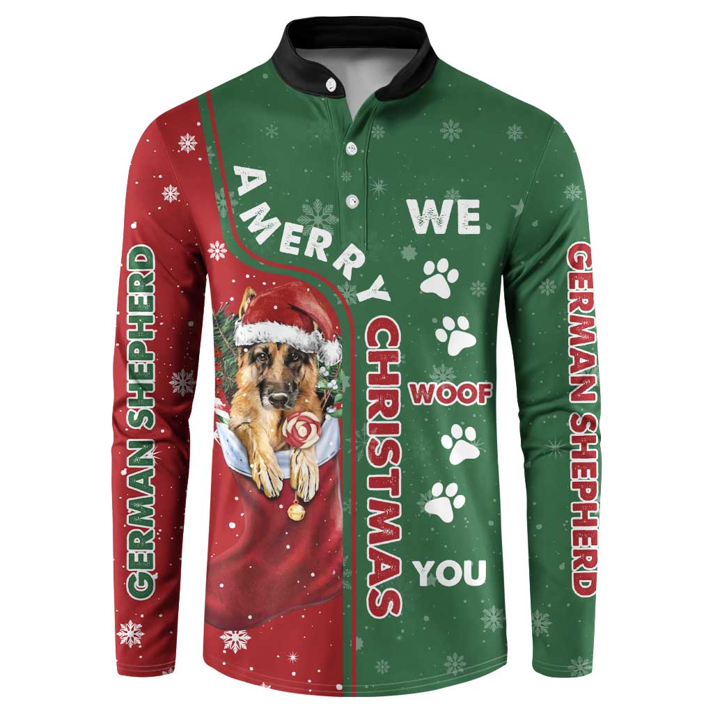 German Shepherd Merry Christmas Christmas Button Sweatshirt Xmas Holiday Patterns - Wonder Print Shop